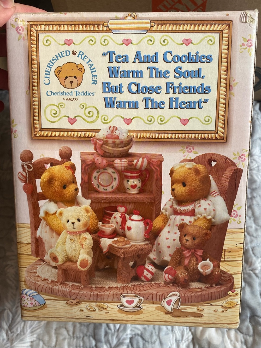 Vtg Cherished Teddies STEPHANIE & MELANIE Tea Cookies Close Friends NIB 482544